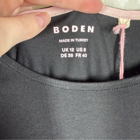 Boden NWT Black Short Puff Smocked Sleeve Top - Picture 6 of 8